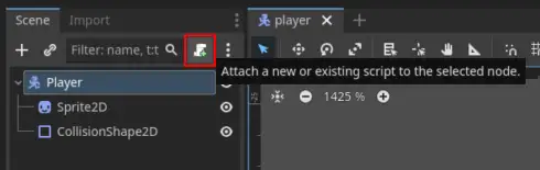 Attach script button