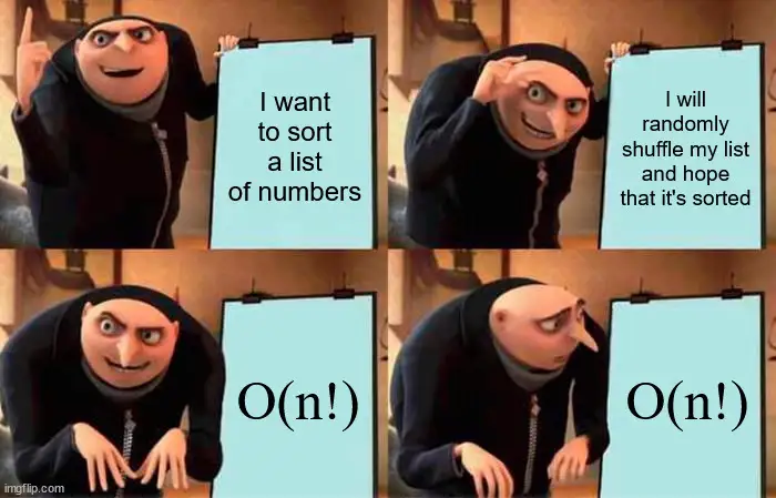 Gru bogo sort meme